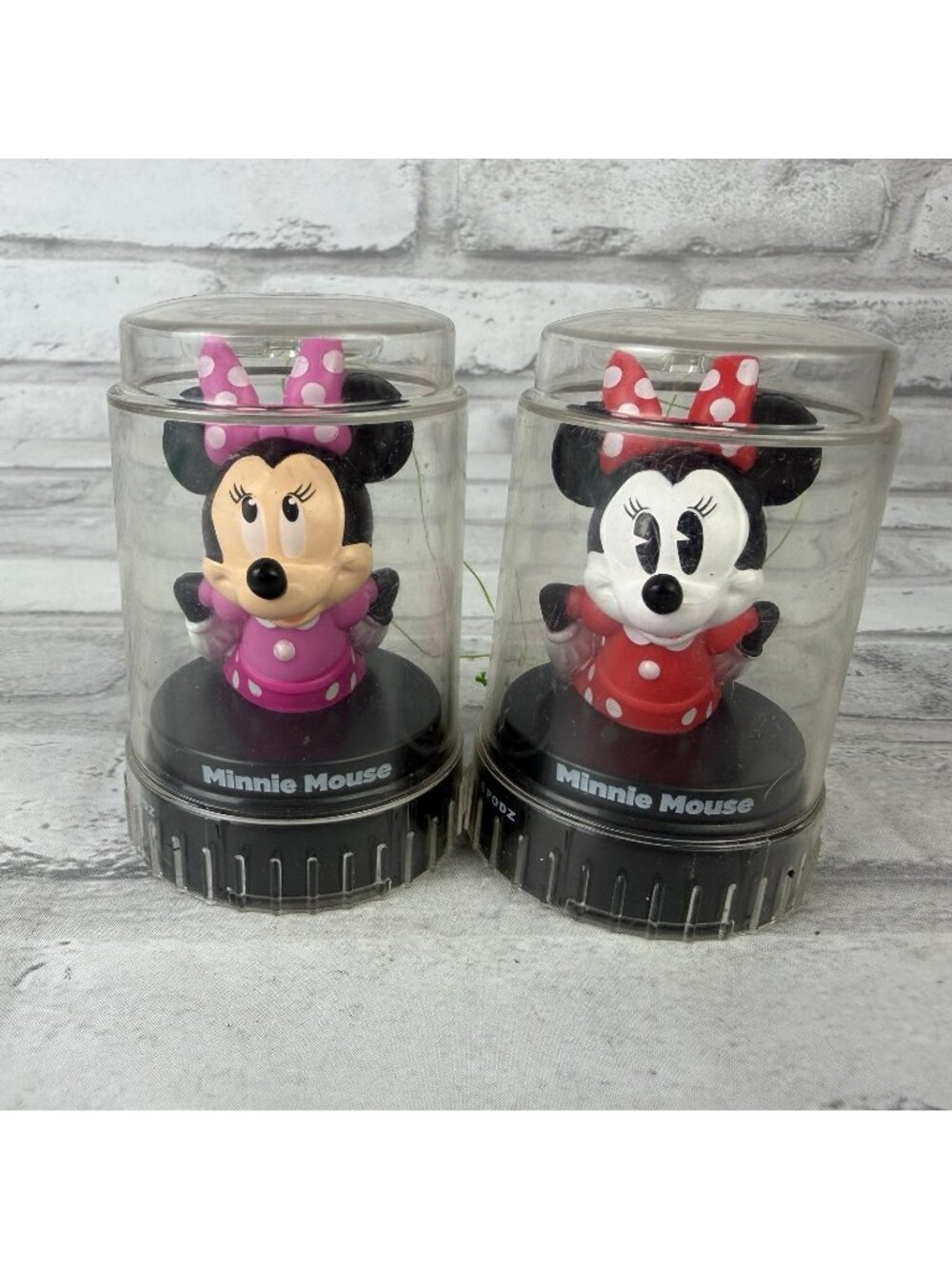 Good 2 Grow Podz Red Minnie Mouse & Pink Minnie Mouse Bottle Toppers Stackable